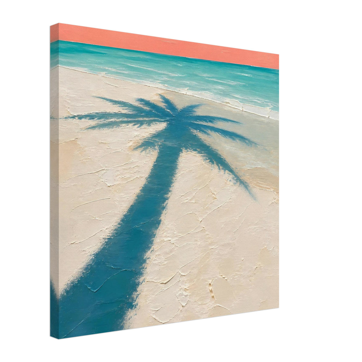 Palm Shadow — canvas print shown at an angle on a plain background