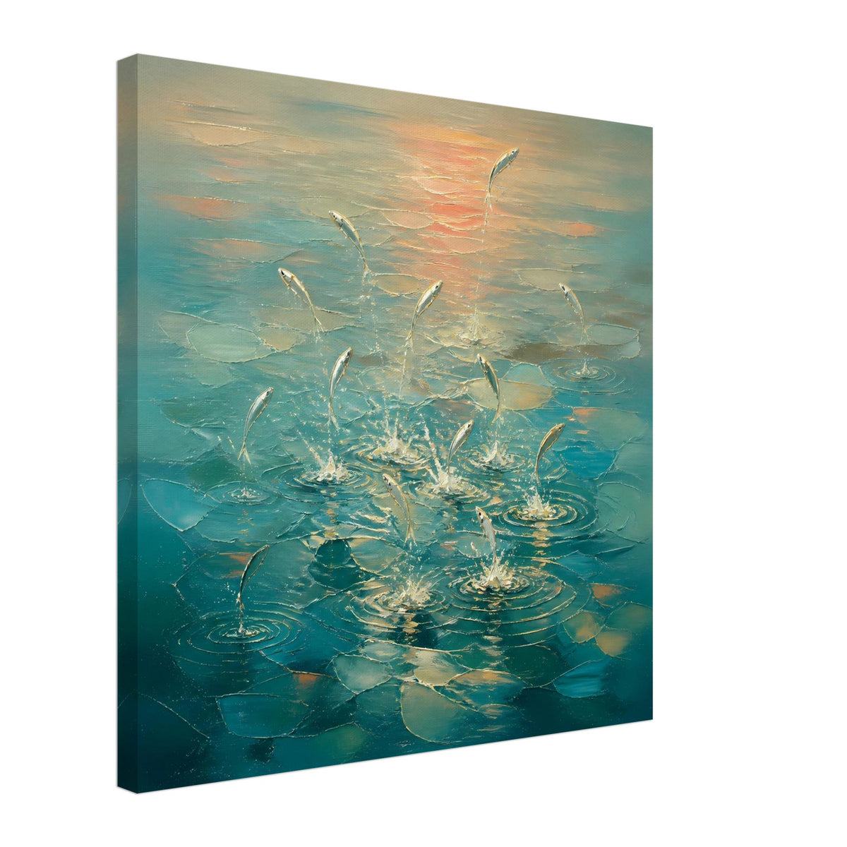 Silver — canvas print shown at an angle on a plain background