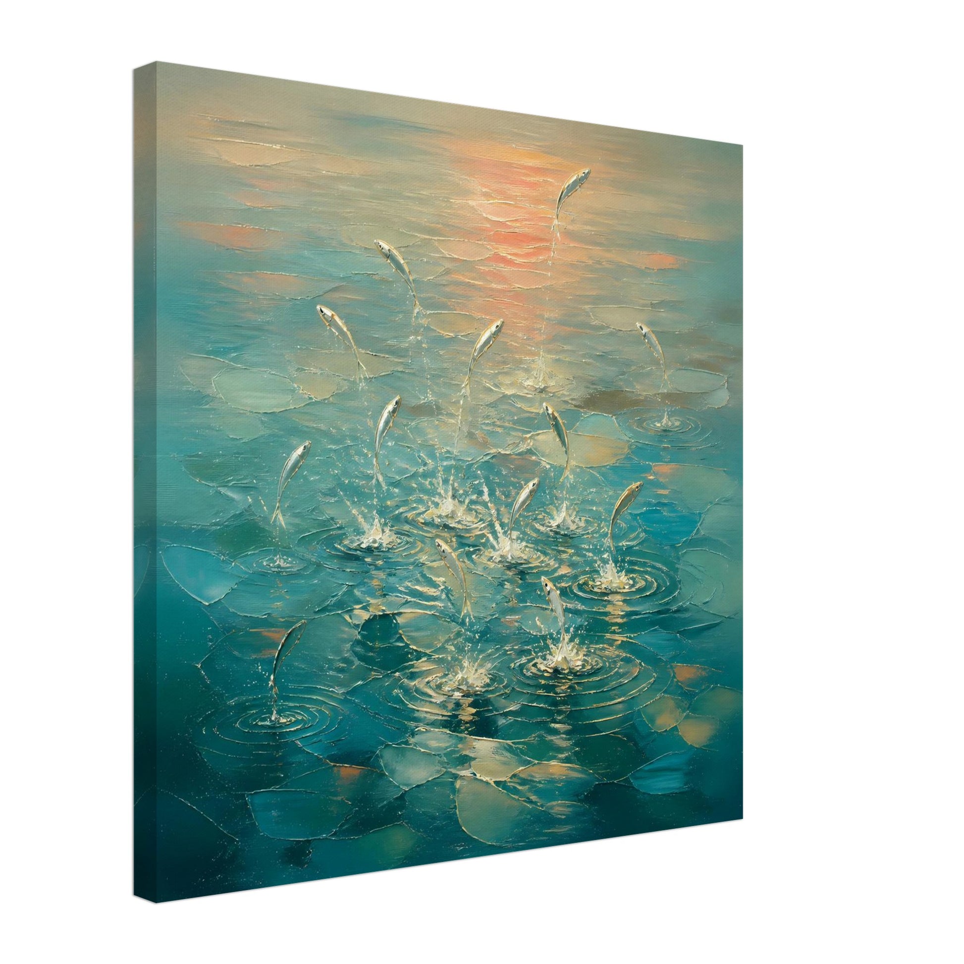 Silver — canvas print shown at an angle on a plain background