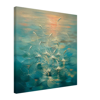 Silver — canvas print shown at an angle on a plain background