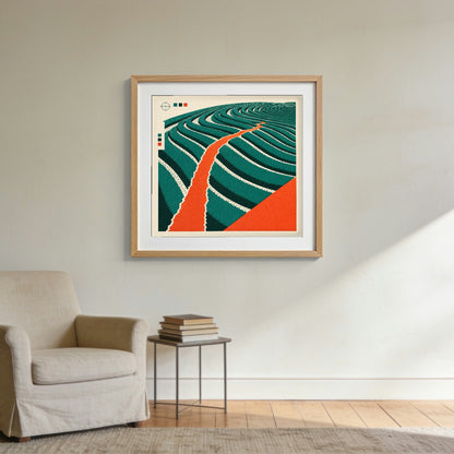 Along the Contour — framed on a wall in a second setting; frame not included