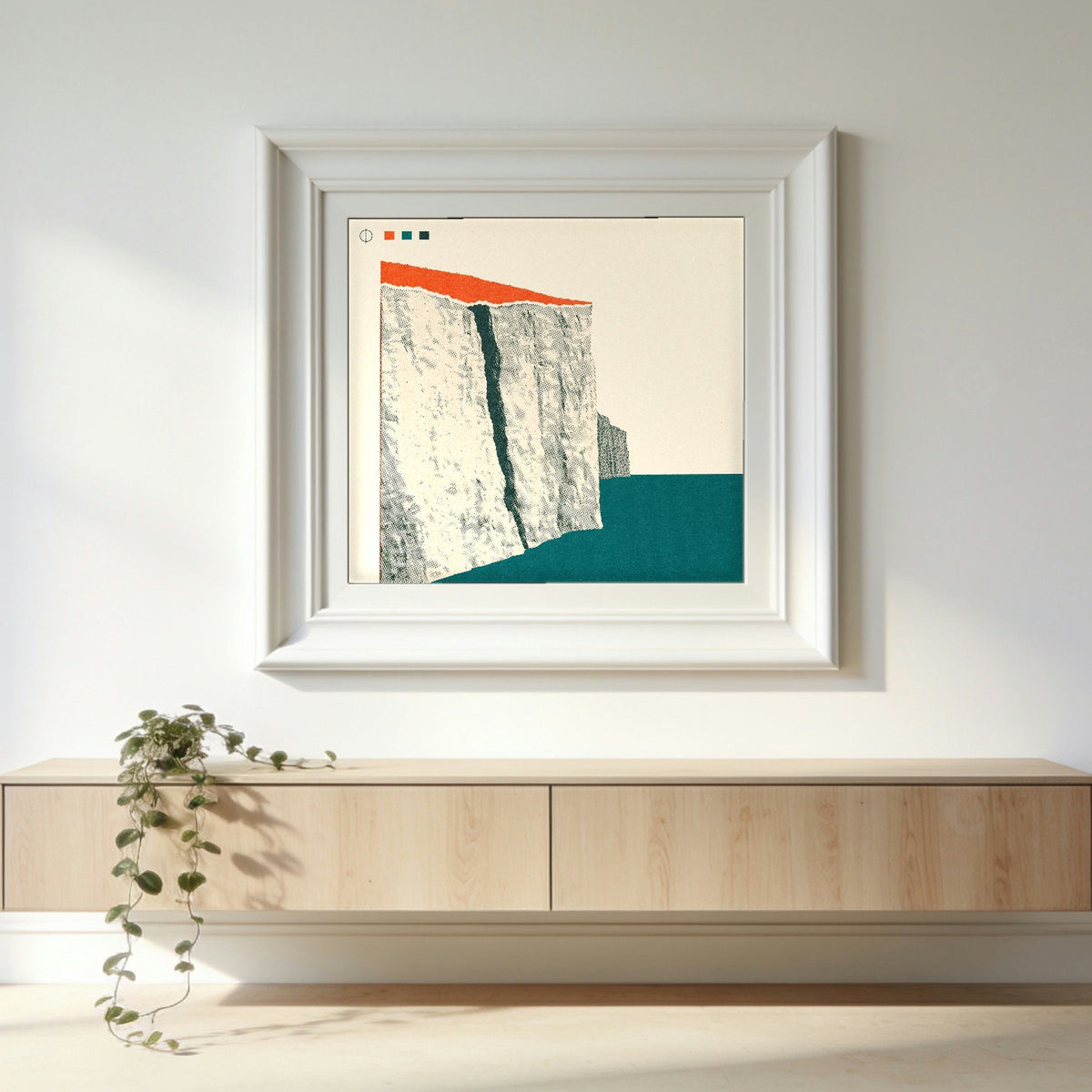 Chalk — framed on a wall in a second setting; frame not included