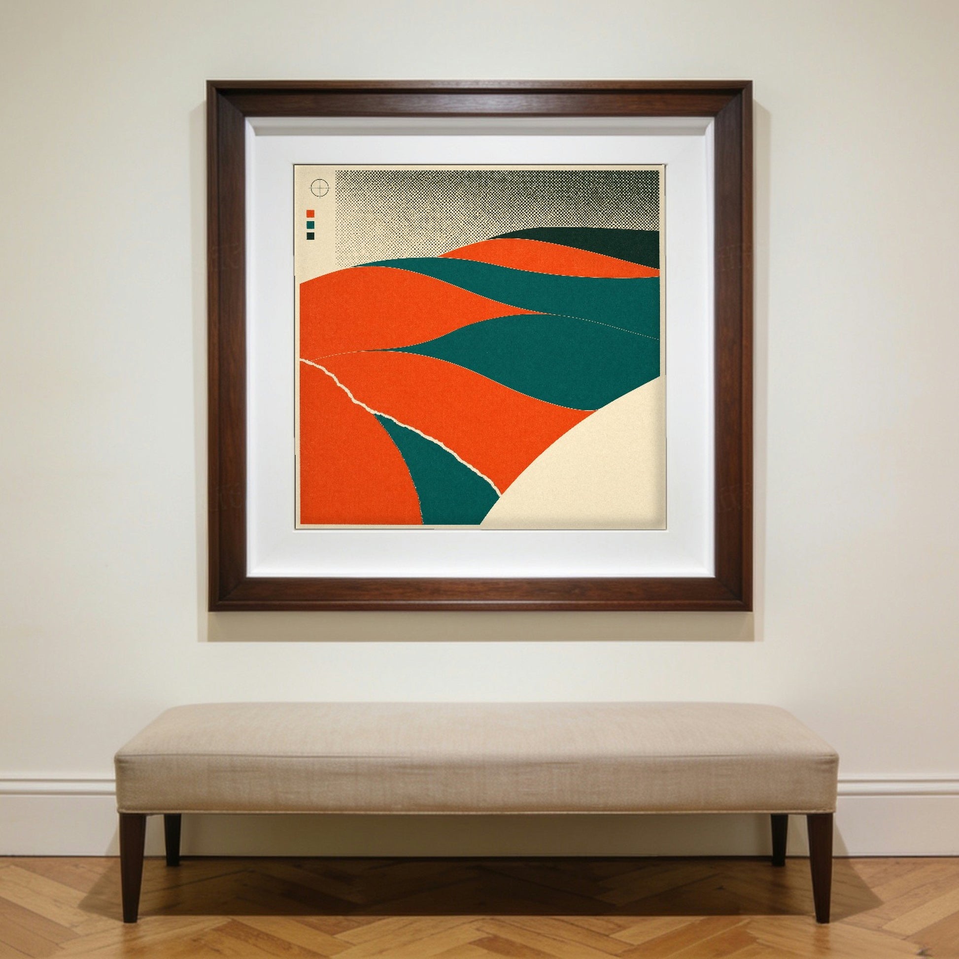 Crest After Crest — framed on a wall to show scale; frame not included