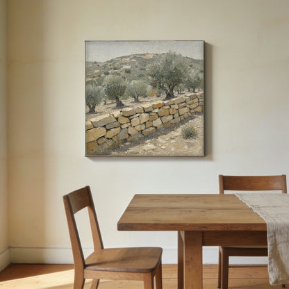 Dry Stone — canvas print hanging in a dining room