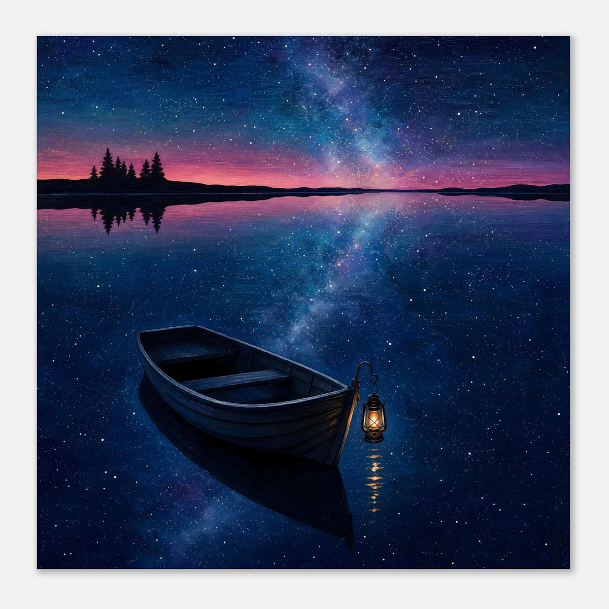 The Moored Boat — matte poster shown on a plain background