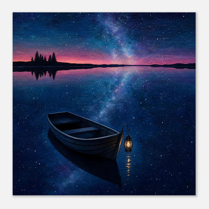 The Moored Boat — matte poster shown on a plain background