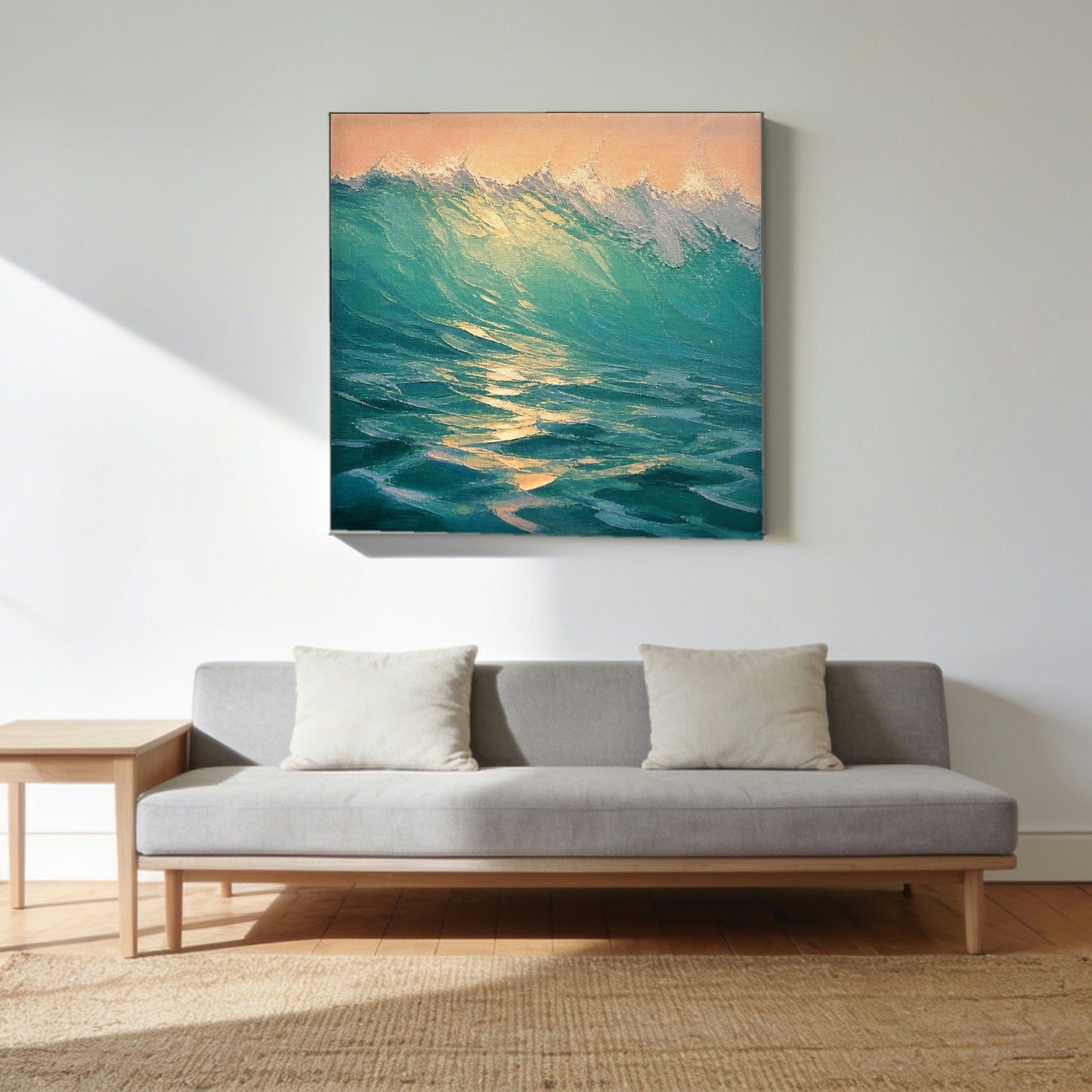 Inside the Break — canvas print hanging in a living room