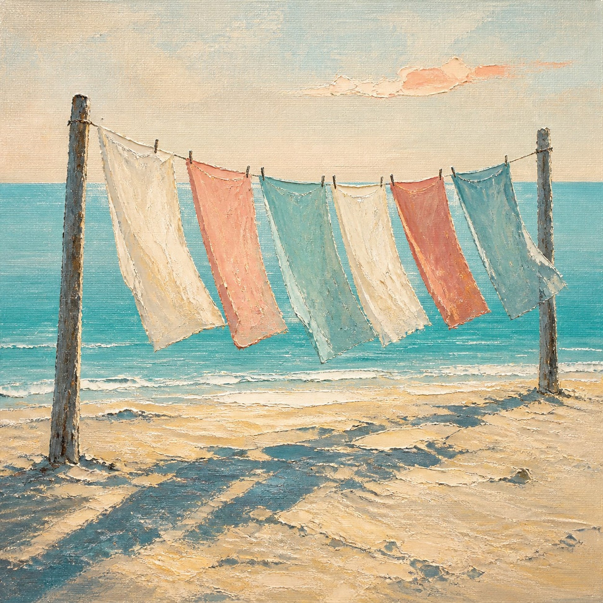 Laundry Line — the full artwork, printed on canvas
