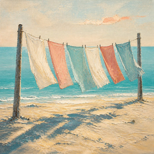 Laundry Line — the full artwork, printed on canvas