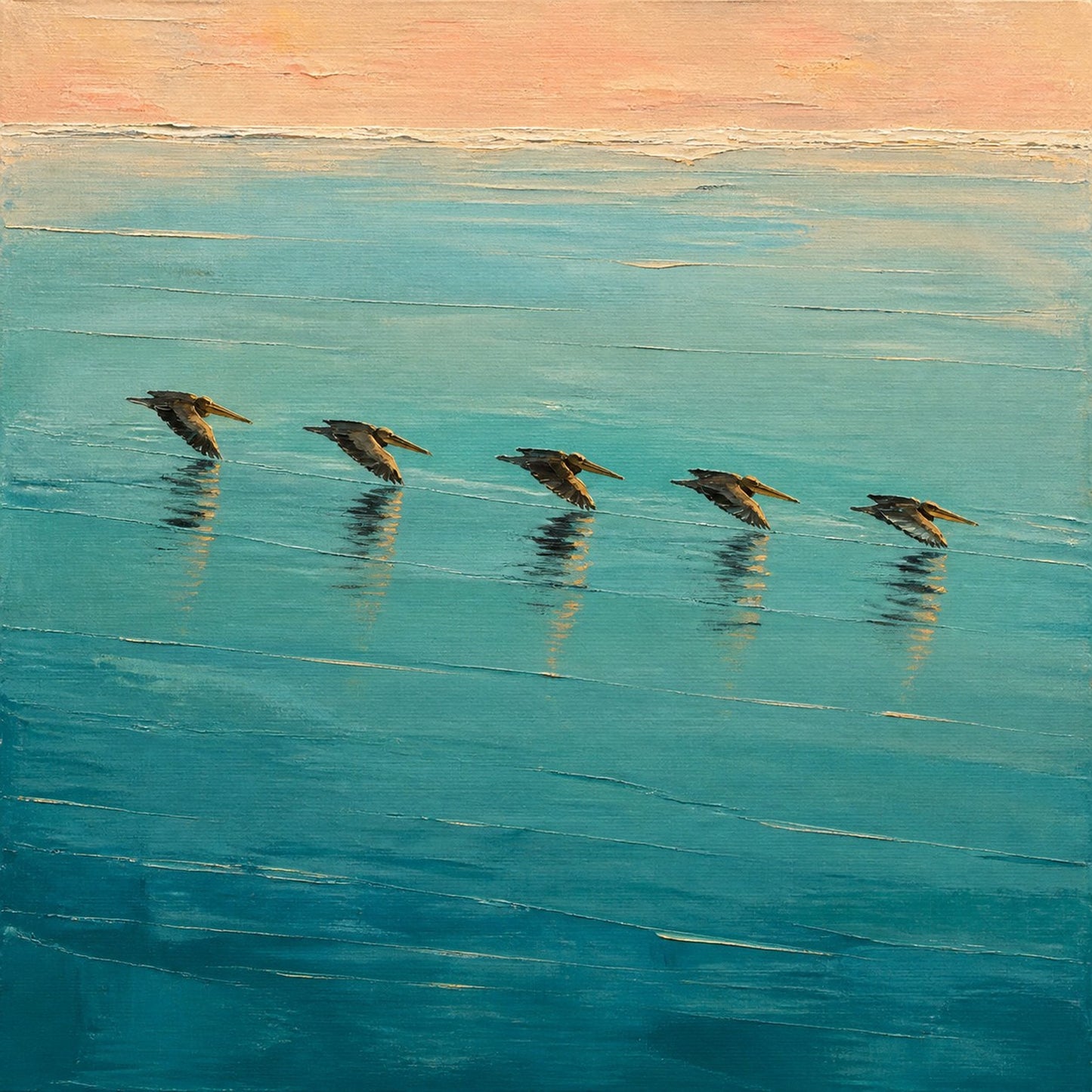 Low Flight — the full artwork, printed on canvas