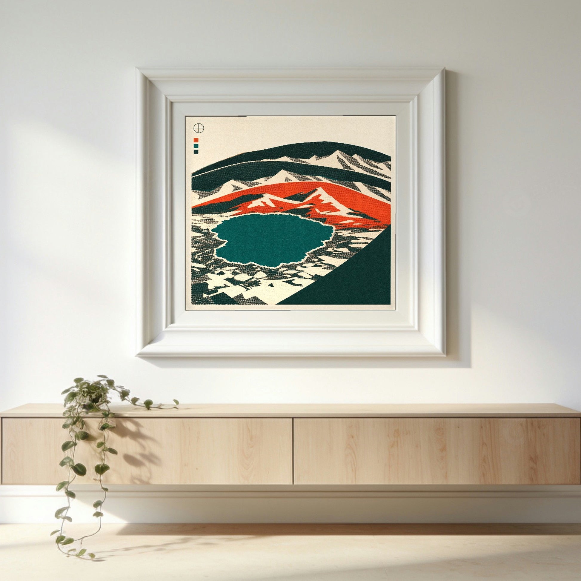 Meltwater — framed on a wall in a second setting; frame not included
