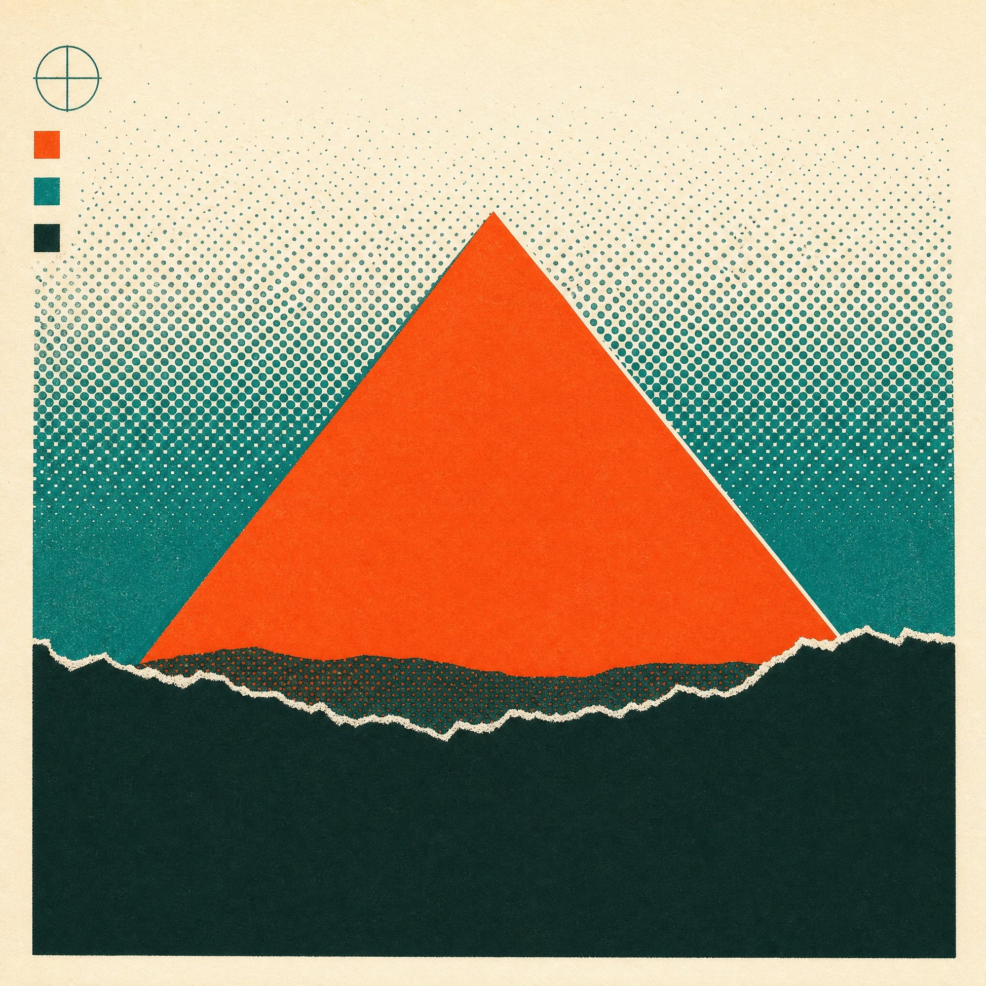 Old Ground — screenprint on matte paper, flat ink and halftone