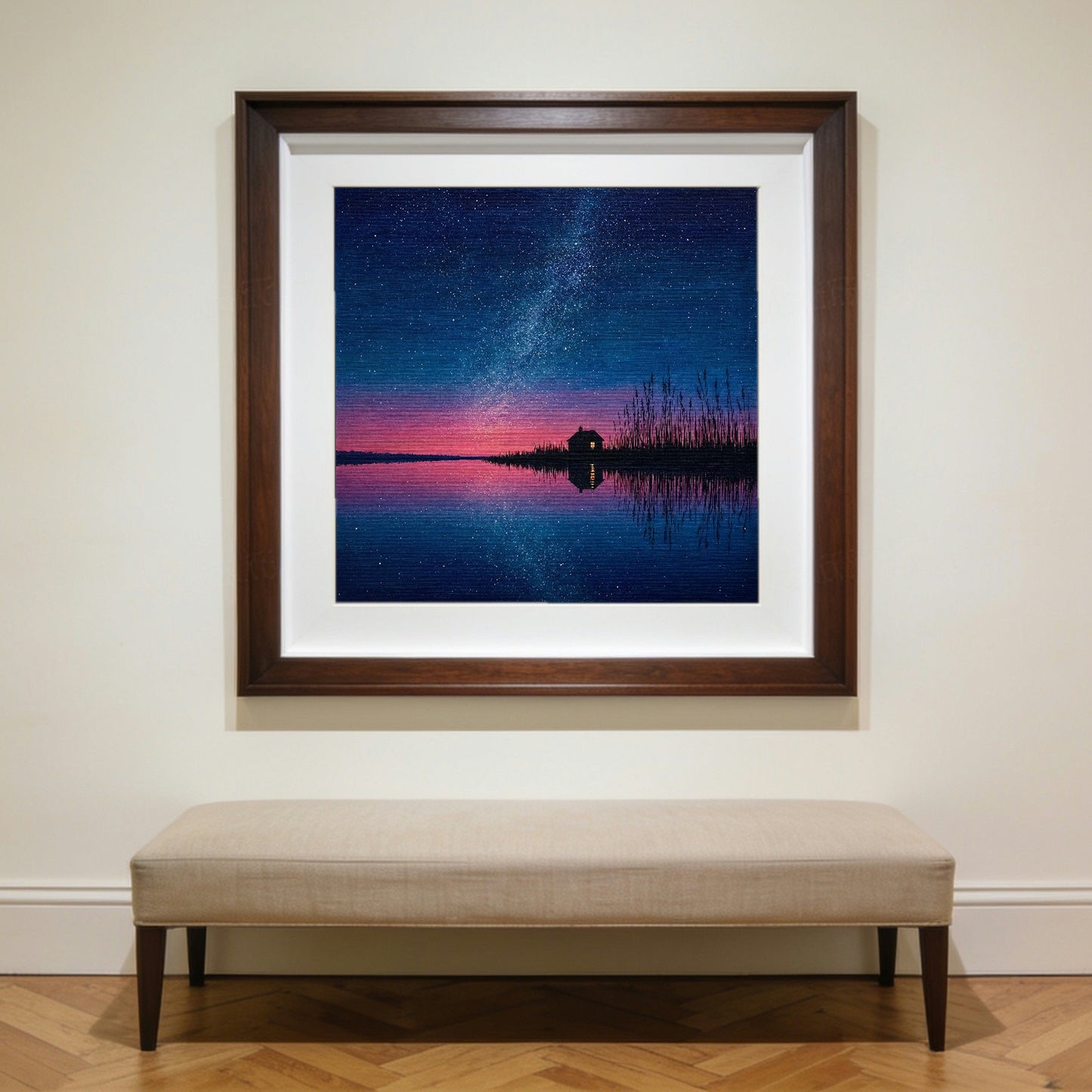 One Window — matte poster shown in a walnut frame to give a sense of scale; the frame is not included