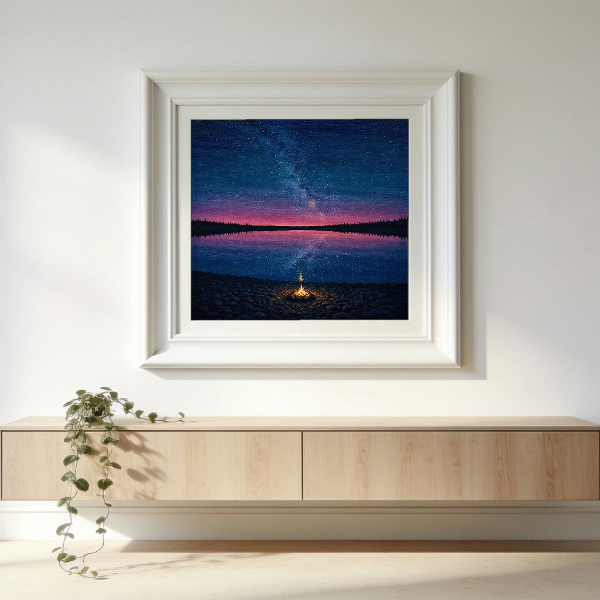 Small Fire — matte poster shown in a white gallery frame to give a sense of scale; the frame is not included