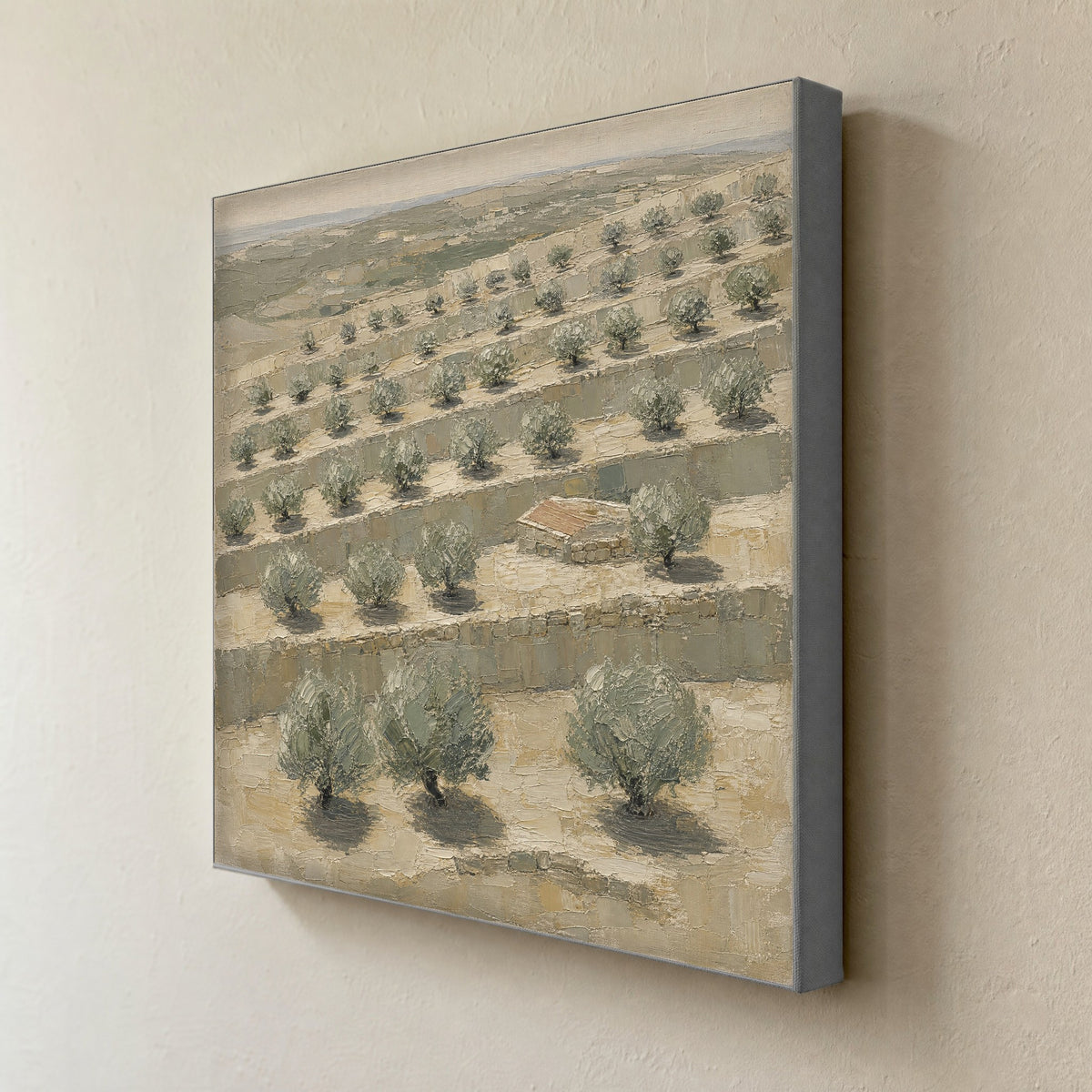 Terraces — canvas print seen from the side, showing the depth of the stretched canvas