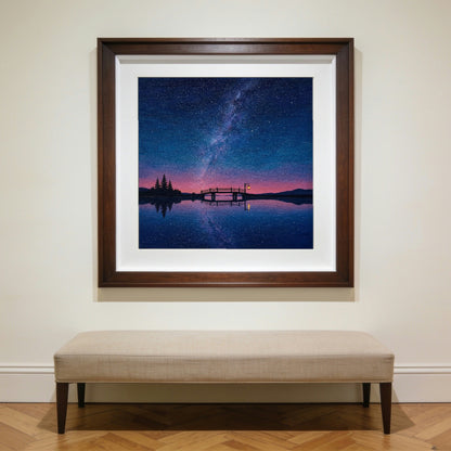 The Bridge — matte poster shown in a walnut frame to give a sense of scale; the frame is not included