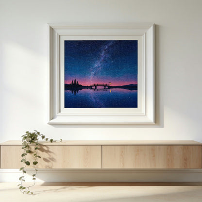 The Bridge — matte poster shown in a white gallery frame to give a sense of scale; the frame is not included