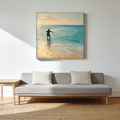 The Cast — canvas print hanging in a living room
