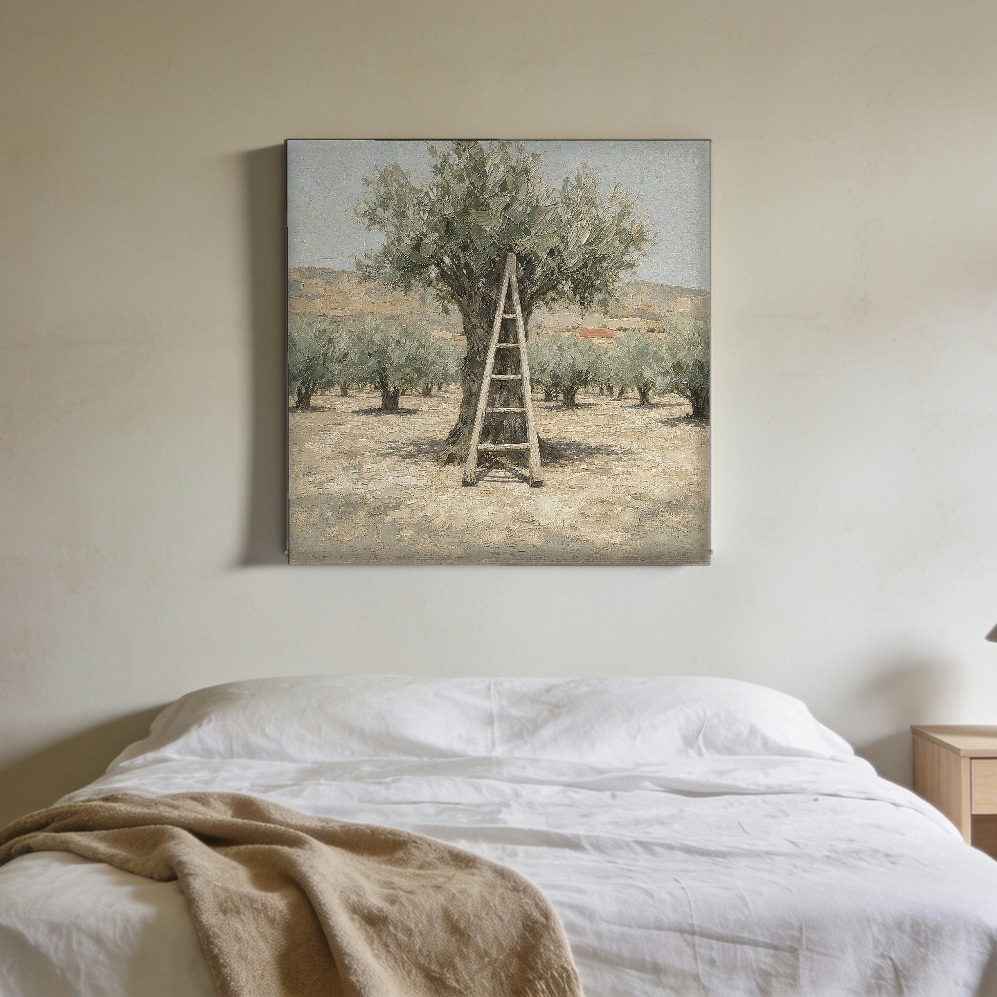 The Ladder — canvas print hanging in a bedroom