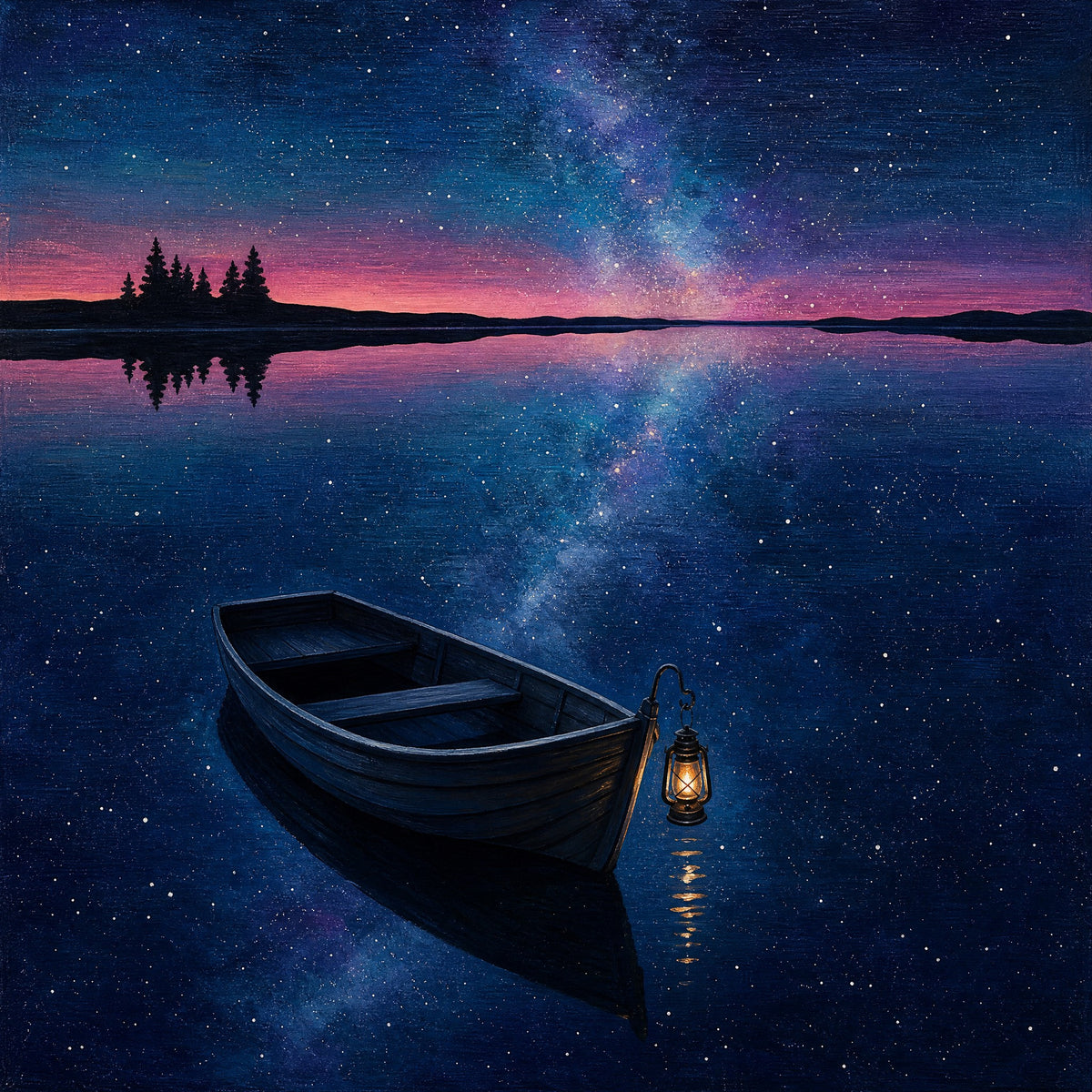 The Moored Boat — the full artwork, printed on 200 gsm matte paper