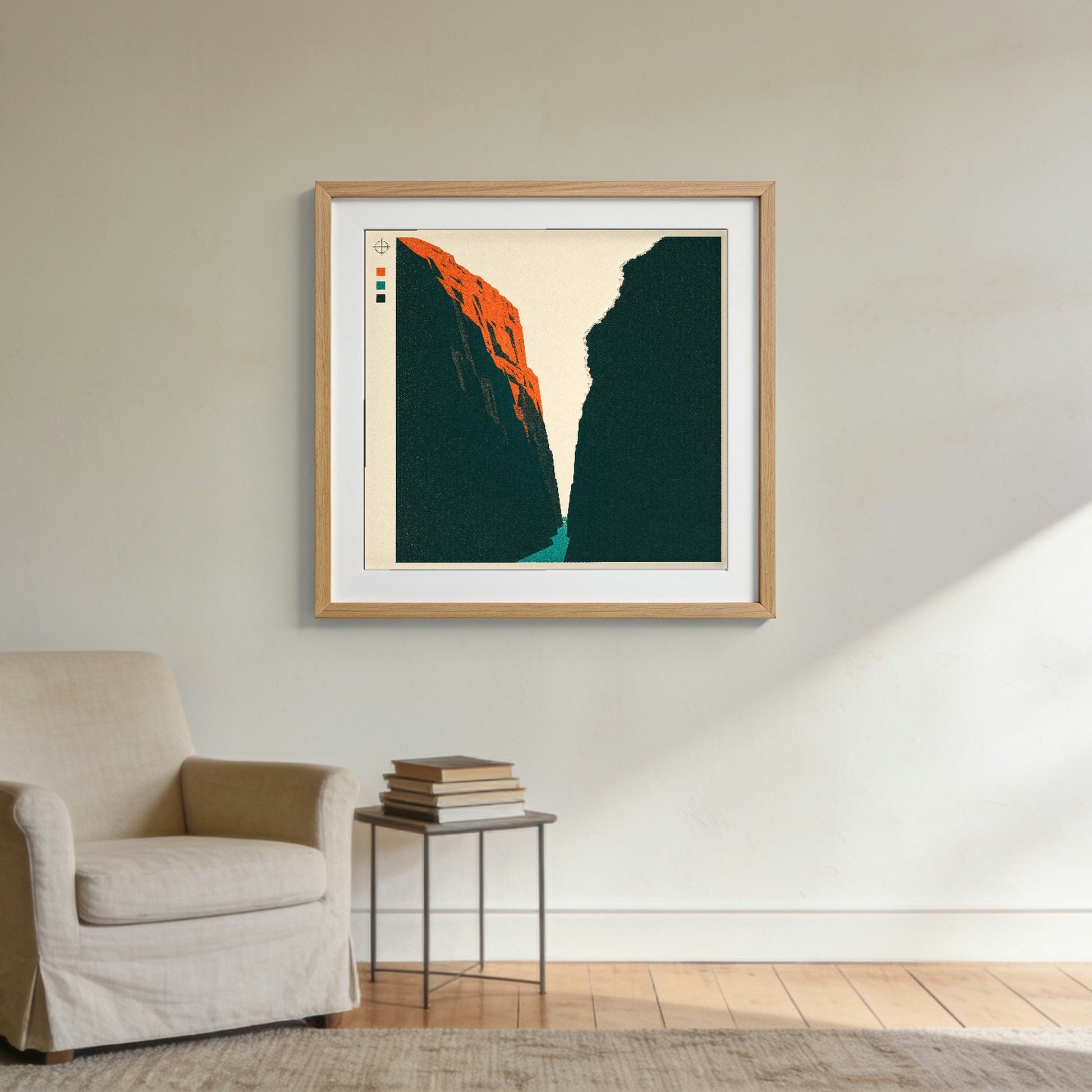 The Narrows — framed on a wall in a second setting; frame not included