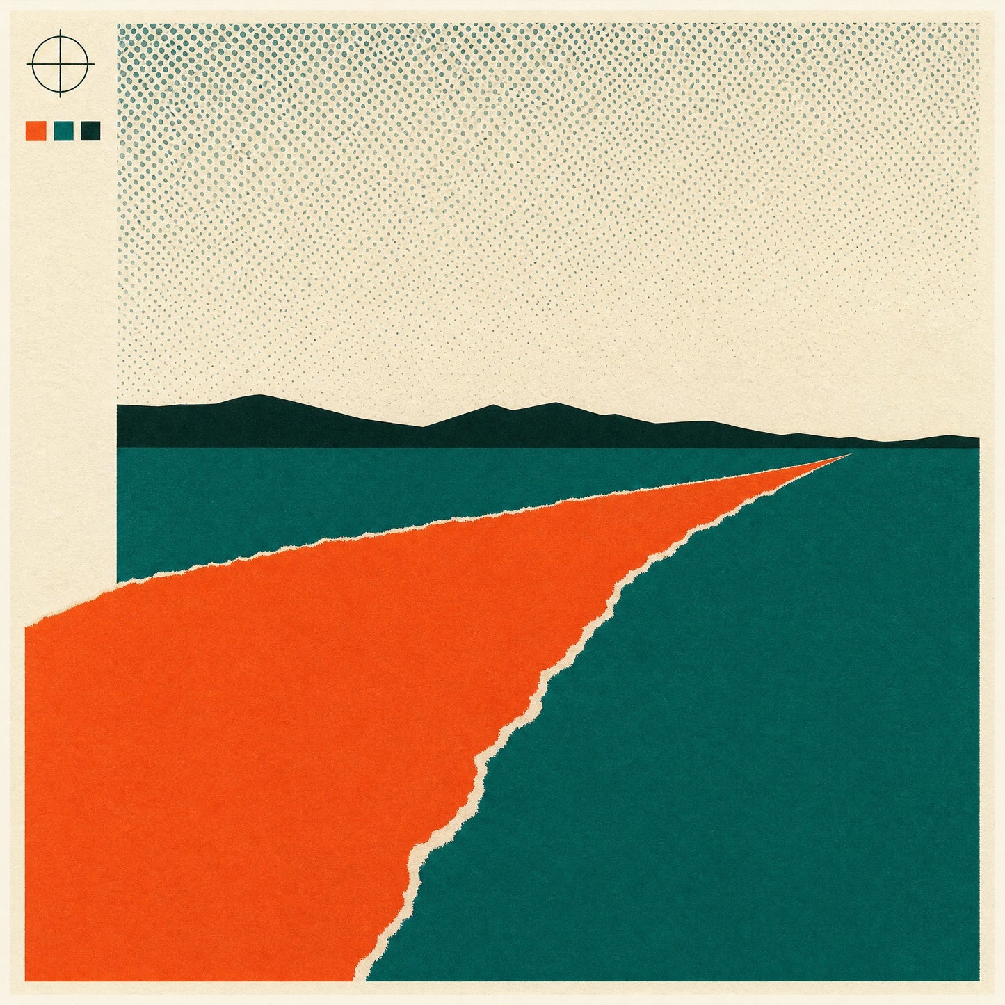 The Road Out — screenprint on matte paper, flat ink and halftone