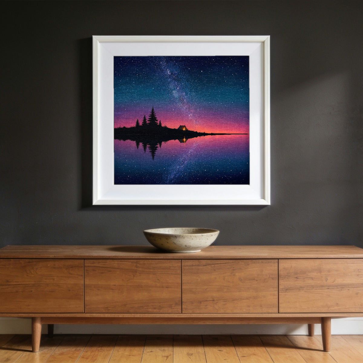 The Tent — matte poster shown in a white frame to give a sense of scale; the frame is not included