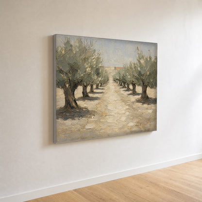 The Track — canvas print seen at an angle against a plain wall