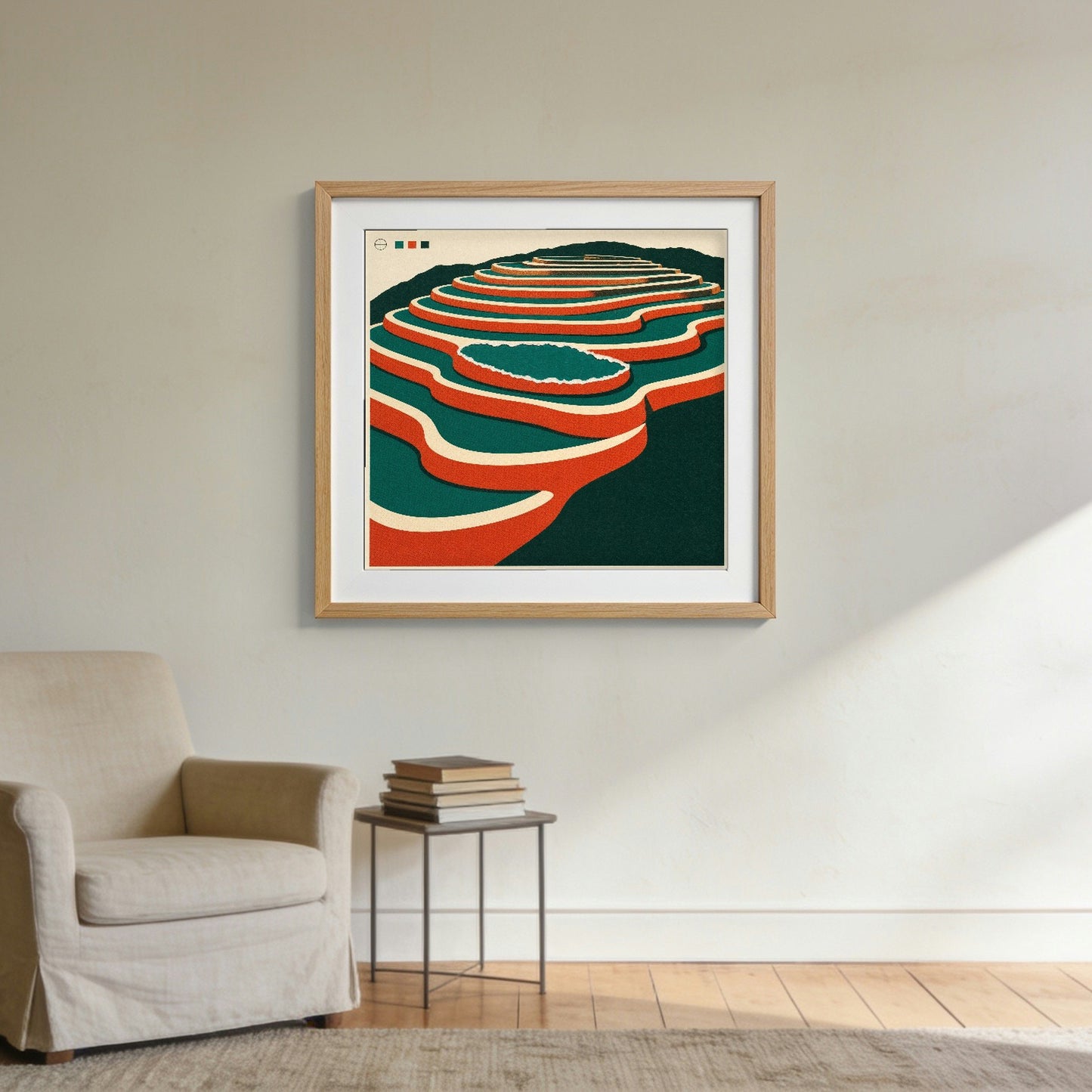 Water in Steps — framed on a wall in a second setting; frame not included