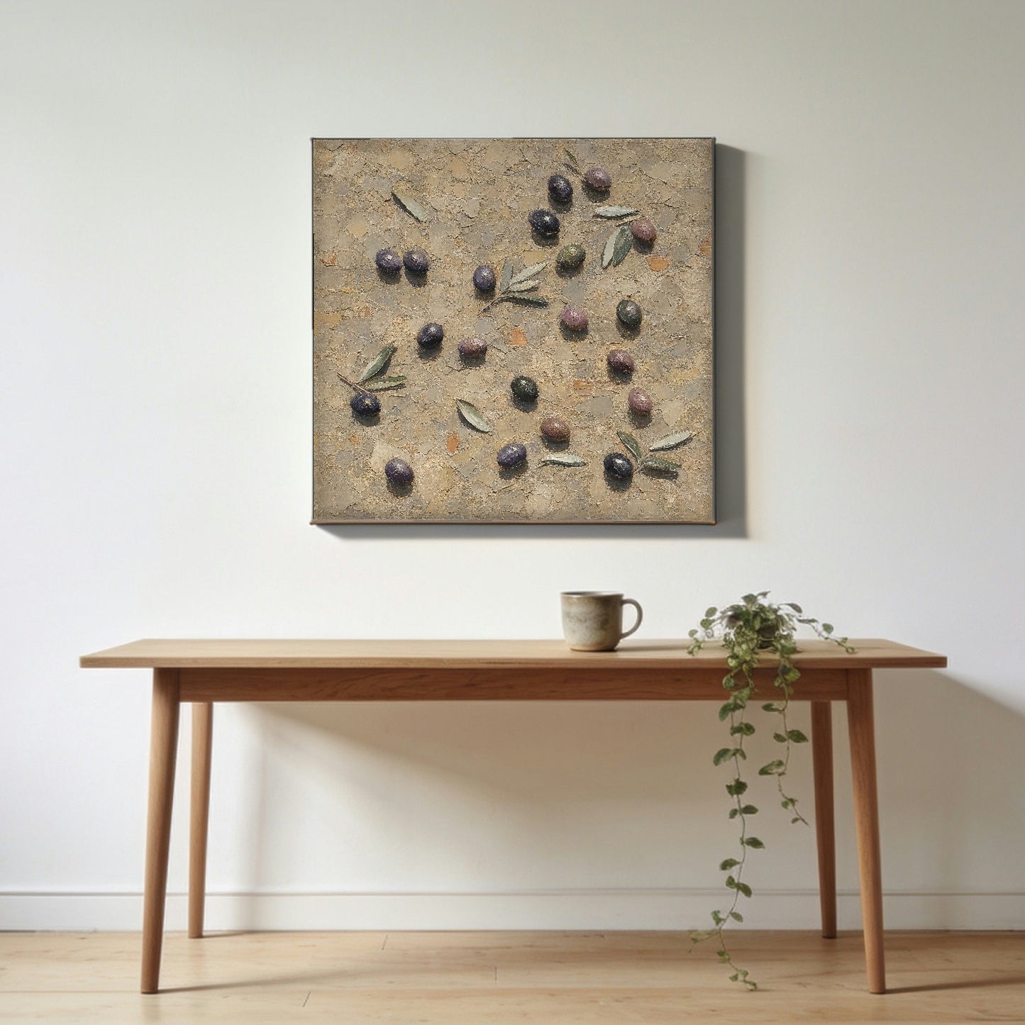 What Fell — canvas print hanging in a study