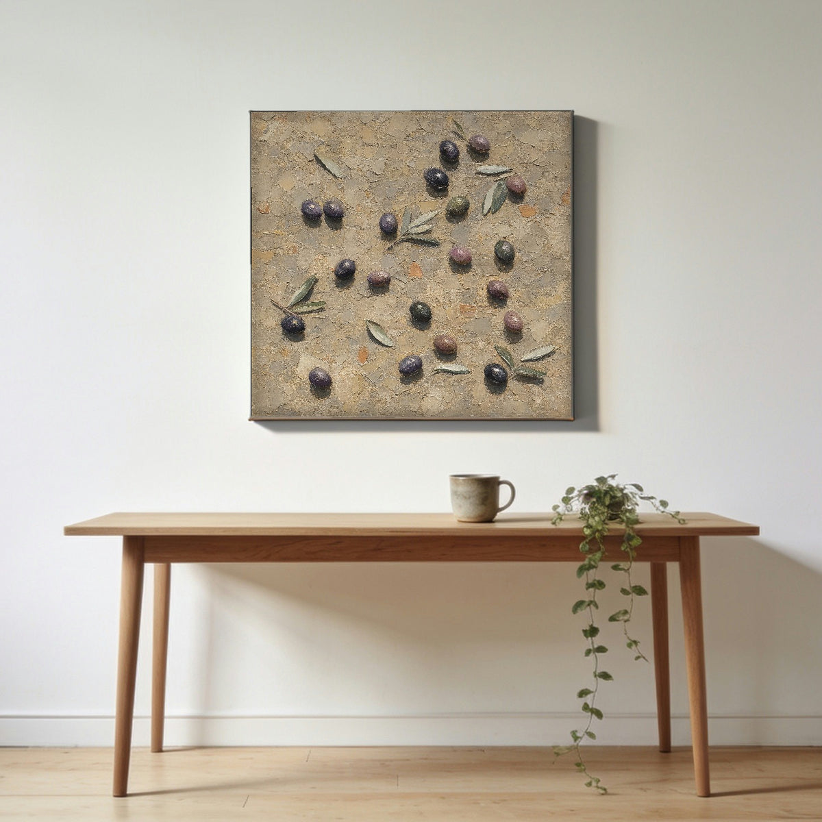 What Fell — canvas print hanging in a study