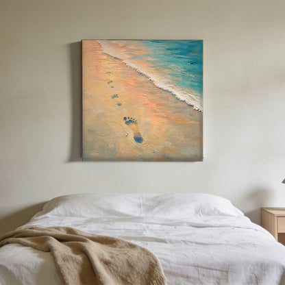 What the Tide Takes — canvas print hanging in a bedroom